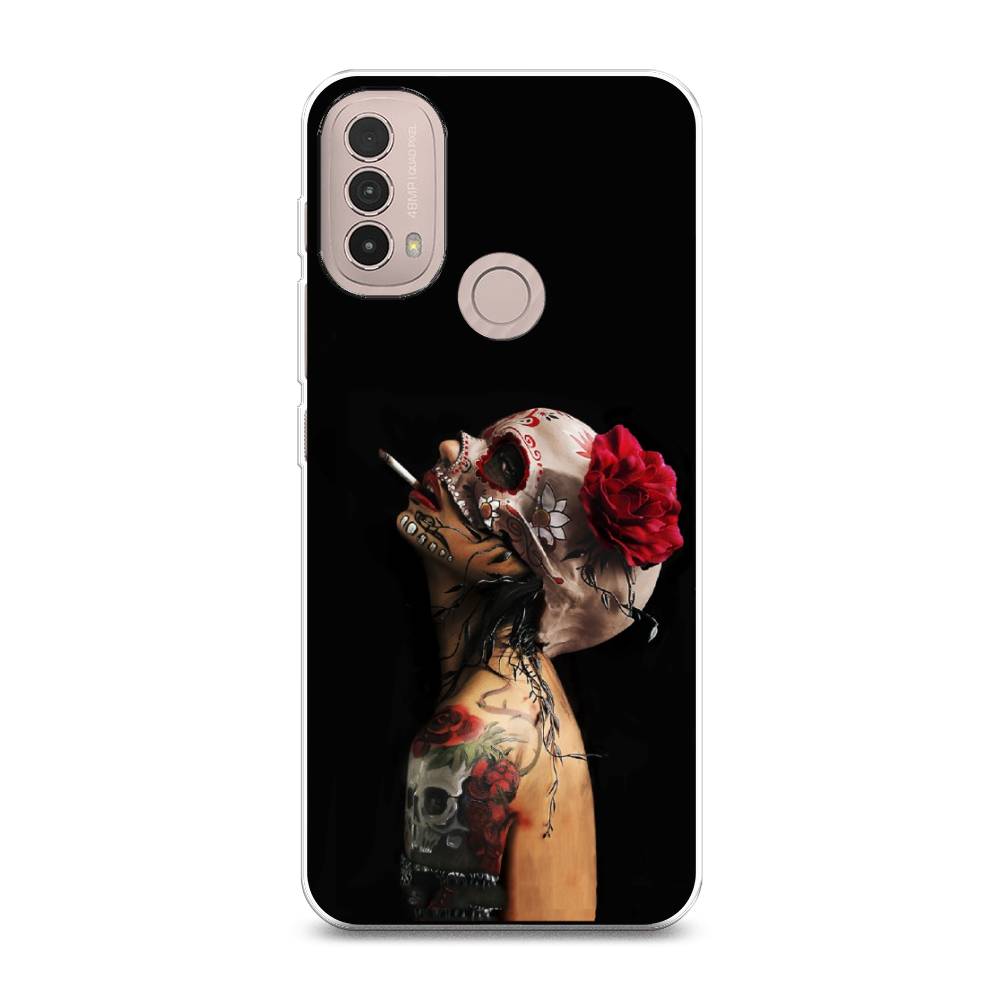 

Чехол Awog на Lenovo K14 Plus/Motorola Moto E20/E30/E40 "Девушка с черепом", Разноцветный, 243650-9