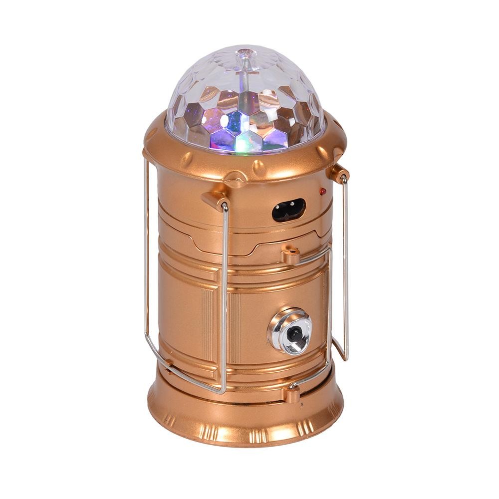фото Складной кемпинговый фонарь с диско-шаром 4 в 1, 19 см (цвет: золотой ) nobrand
