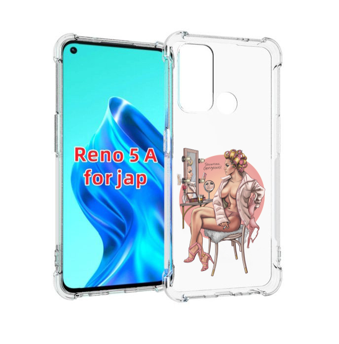 

Чехол MyPads красивая-девушка-с-зеркалом женский для Oppo Reno 5A, Прозрачный, Tocco