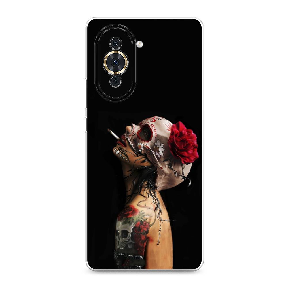 

Чехол Awog на Huawei Nova 10 "Девушка с черепом", Разноцветный, 6108950-9