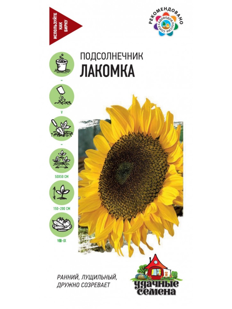 

Семена Удачные семена Подсолнечник Лакомка 10 упаковок по 10 гр.