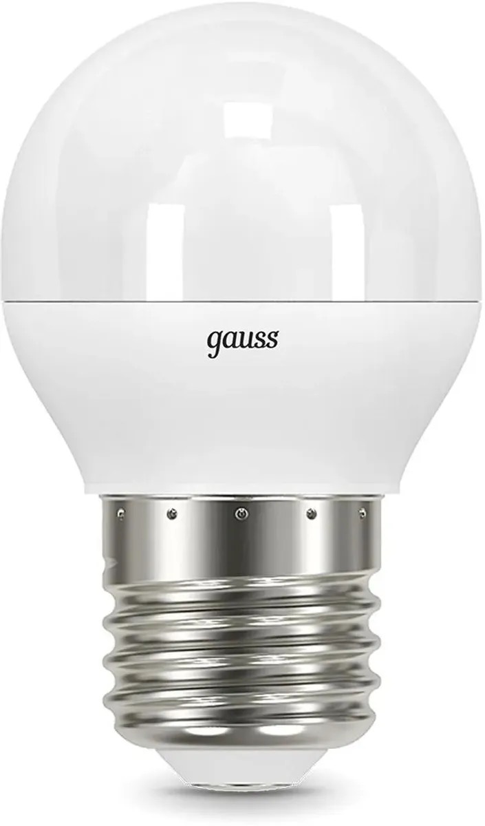

Лампа LED GAUSS E27, шар, 6.5Вт, одна шт. 105102207, Лампа LED GAUSS E27, шар, 6.5Вт, одна шт. [105102207]