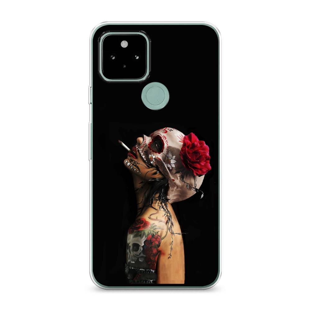 

Чехол Awog на Google Pixel 5A "Девушка с черепом", Разноцветный, 271050-9