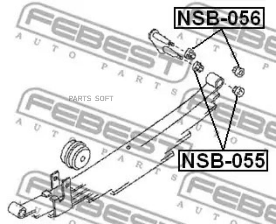 

FEBECT NSB055 NSB-055_втулка зад.рессоры зад.!\ Nissan Urvan E23 80-87/E24 86-97