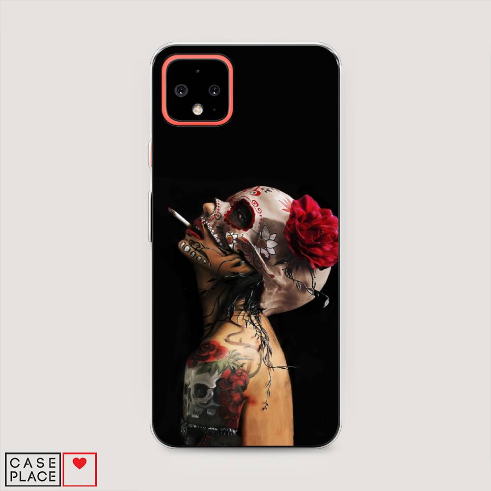 

Чехол Awog на Google Pixel 4 XL "Девушка с черепом", Разноцветный, 270550-9