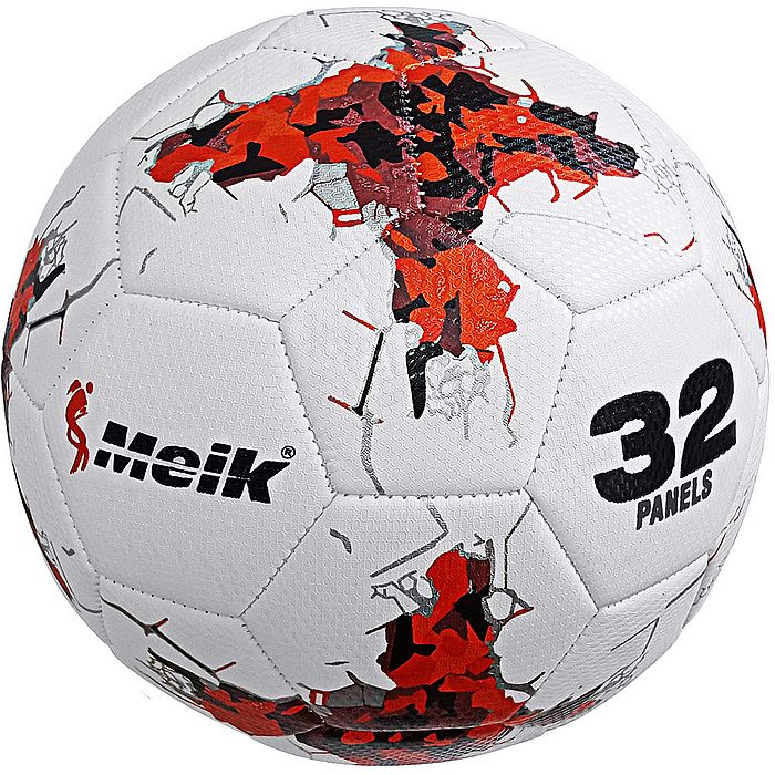 Мяч футбольный MEIK 036, 4-сл., TPU+PVC 3.2, 410-450 гр., маш. сшивка белый красный