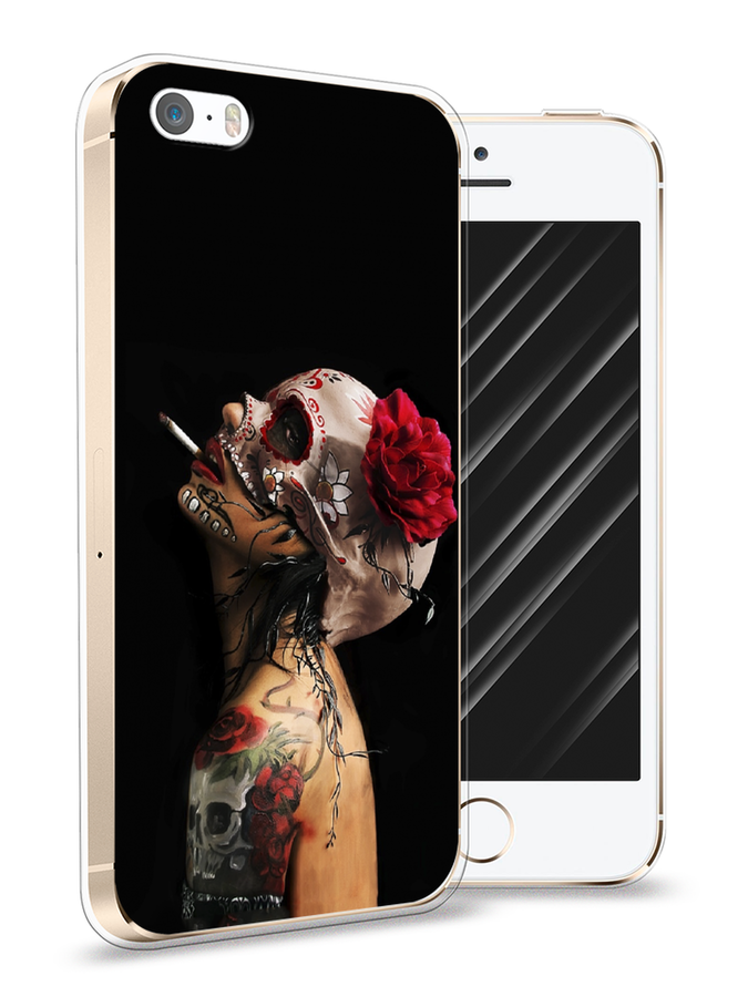 

Чехол Awog на Apple iPhone 5 / Айфон 5 "Девушка с черепом", Разноцветный, 10350-9