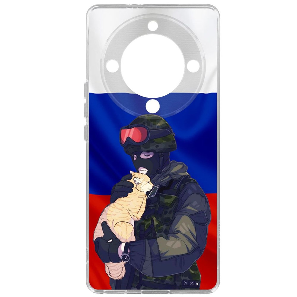 

Чехол-накладка Krutoff Clear Case Za Мир для Honor Magic 5 Lite, Прозрачный