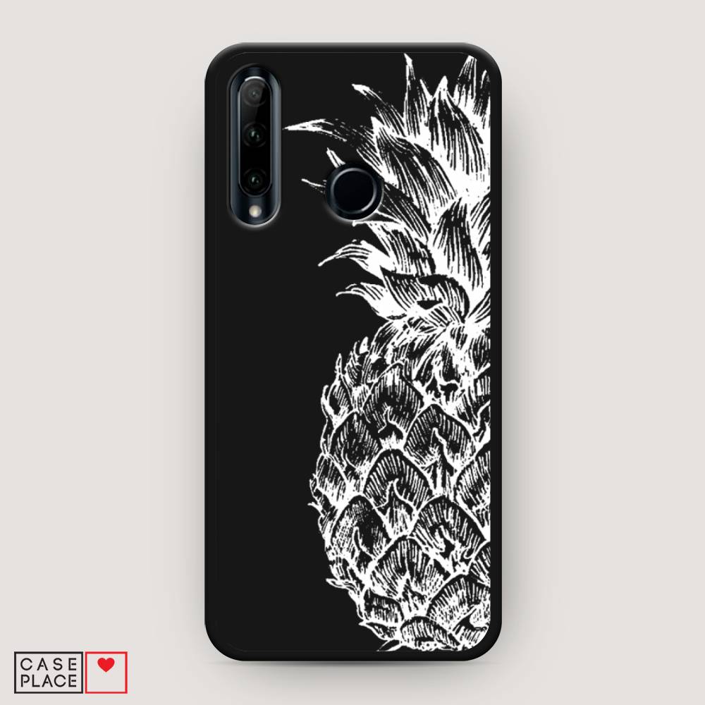 

Чехол Awog на Huawei P Smart Plus 2019 "Ананас графика белая", Белый, 69252-1