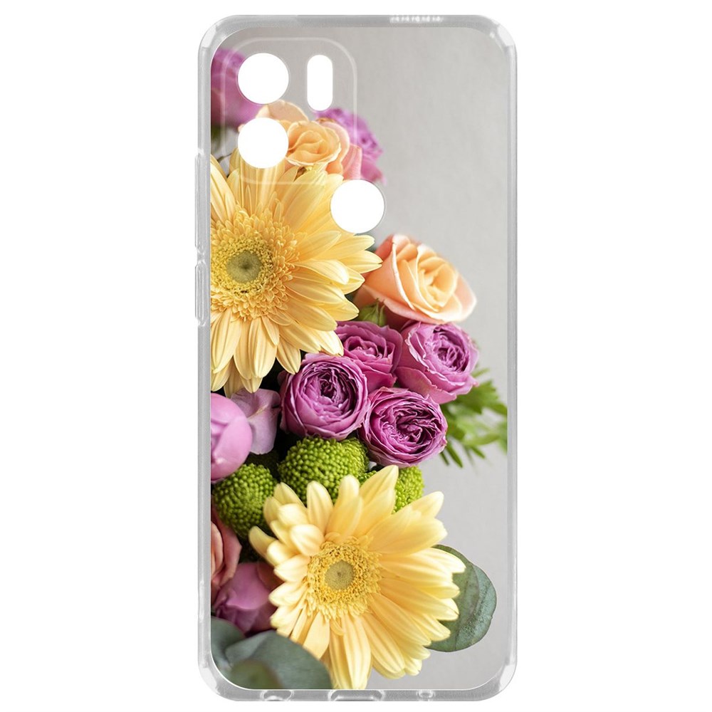 

Чехол-накладка Krutoff Clear Case Букет для Xiaomi Poco C51, Прозрачный