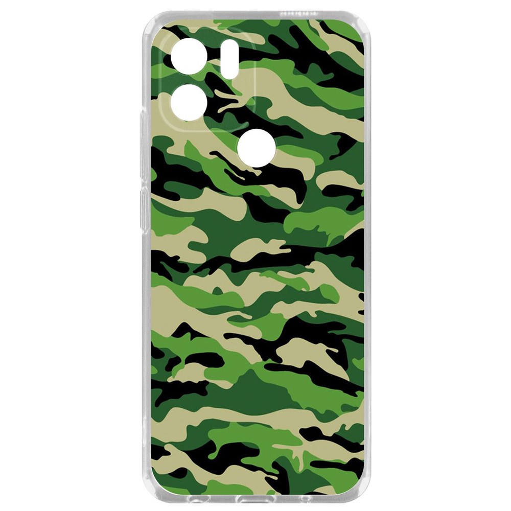 

Чехол-накладка Krutoff Clear Case Камуфляж зеленый для Xiaomi Poco C51, Прозрачный