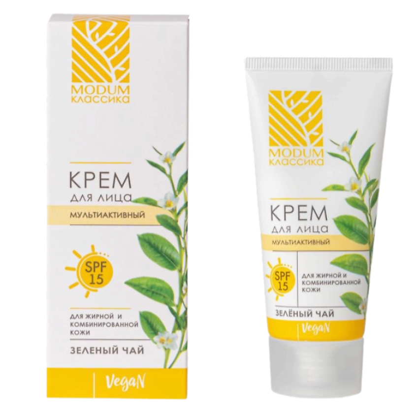 Крем для лица Monic Beauty мультиактивный классика Зелёный чай с SPF 15 50 г 382₽