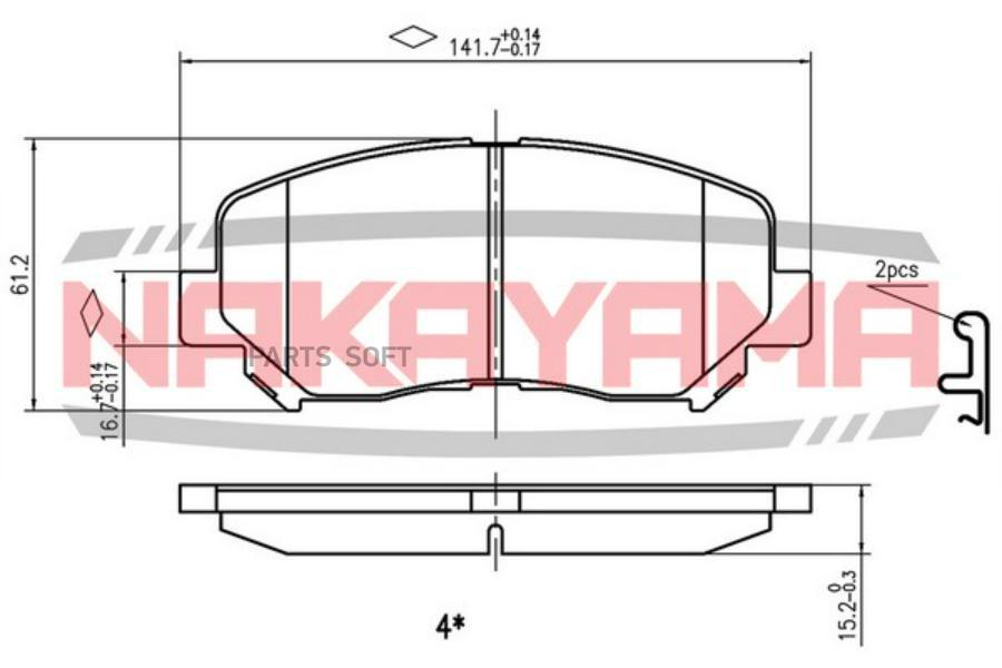 

КОЛОДКИ ТОРМОЗНЫЕ ДИСКОВЫЕ ПЕРЕДНИЕ MAZDA CX-5 K 1шт