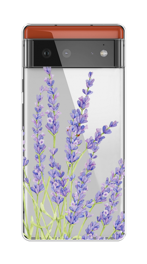 

Чехол на Google Pixel 6 "Лавандовые стебли", Фиолетовый;зеленый, 270850-1