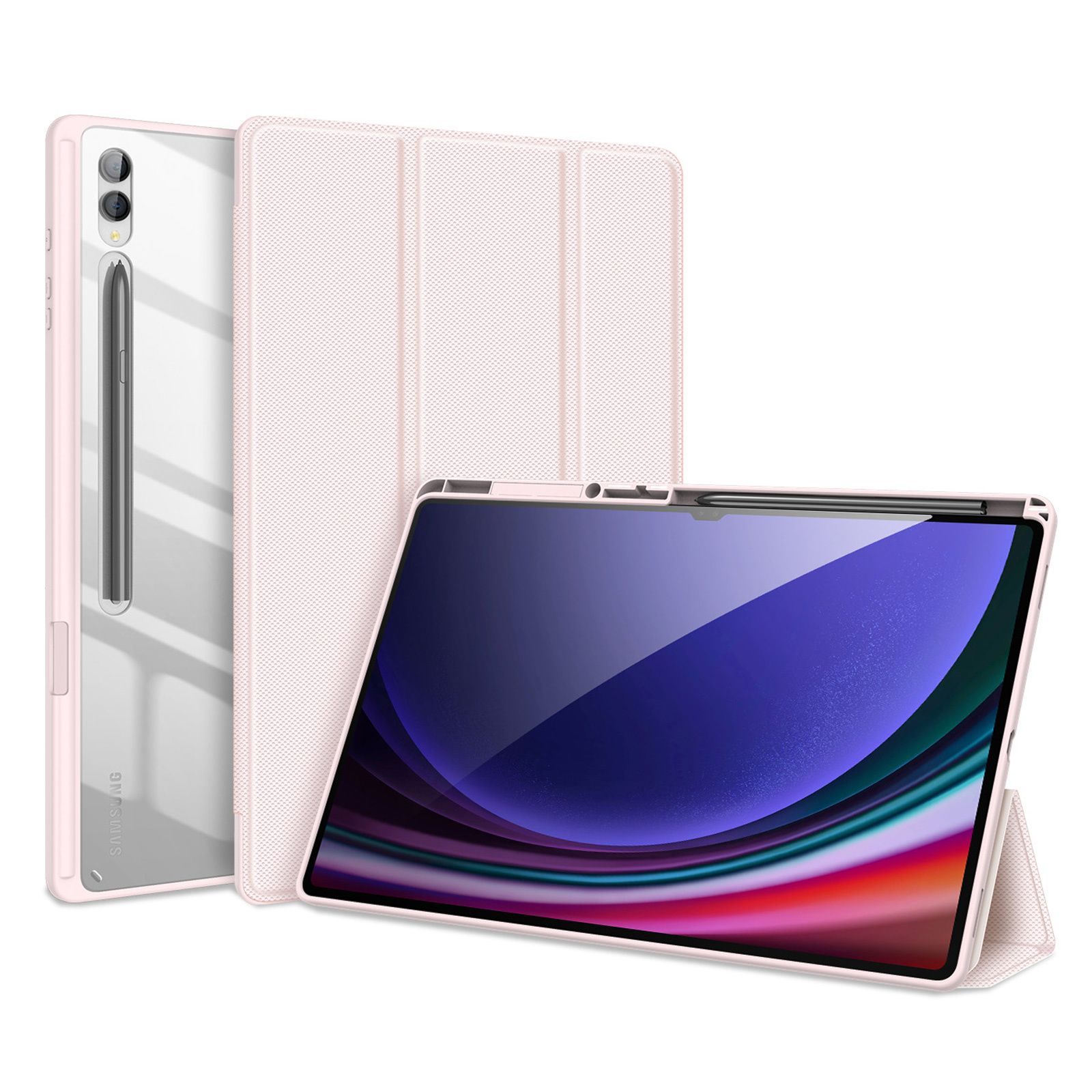 Чехол книжка Dux Ducis для Samsung Galaxy Tab S9 Ultra / S8 Ultra, Toby series розовый