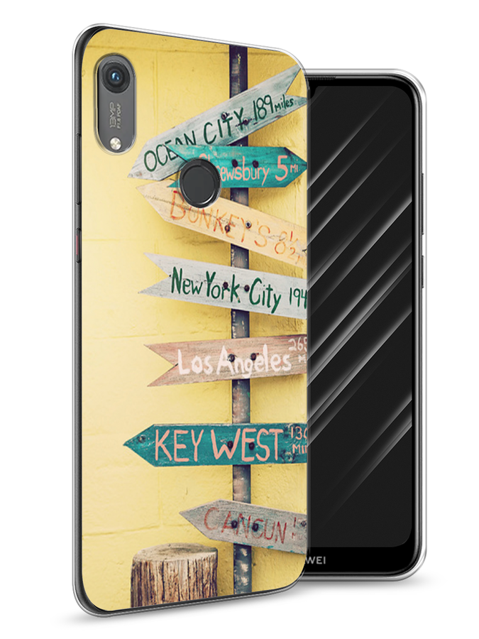

Чехол Awog на Honor 8A (8A Pro/Prime) "Нулевой километр", Желтый, 68750-4