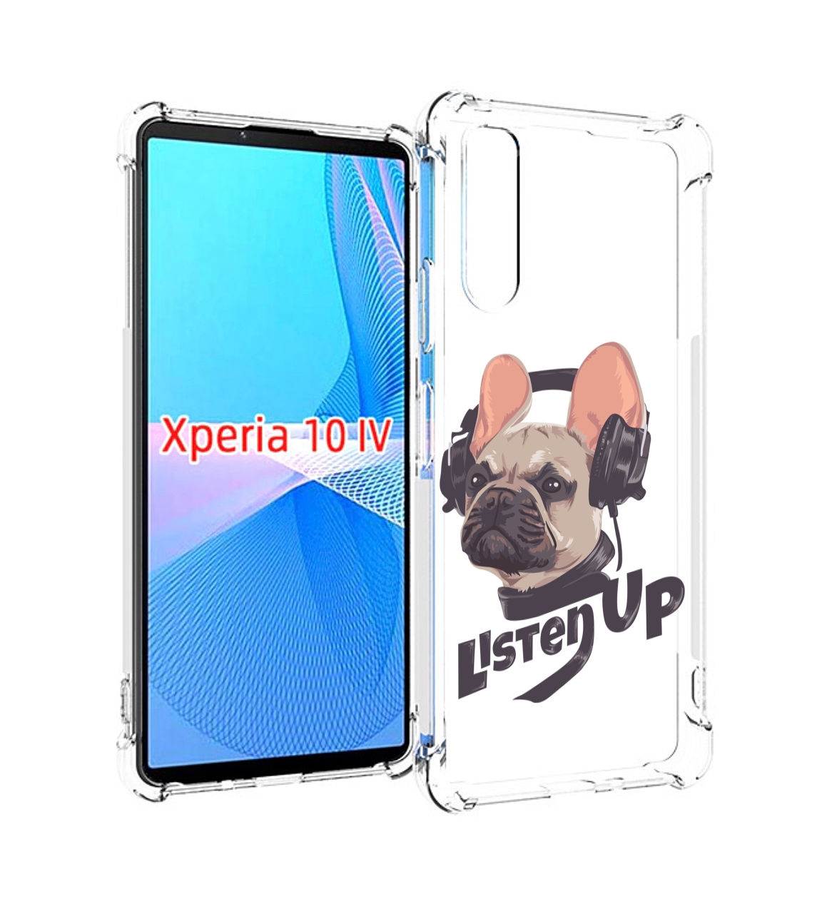 

Чехол MyPads бульдог-слушает-музыку для Sony Xperia 10 IV (10-4), Прозрачный, Tocco