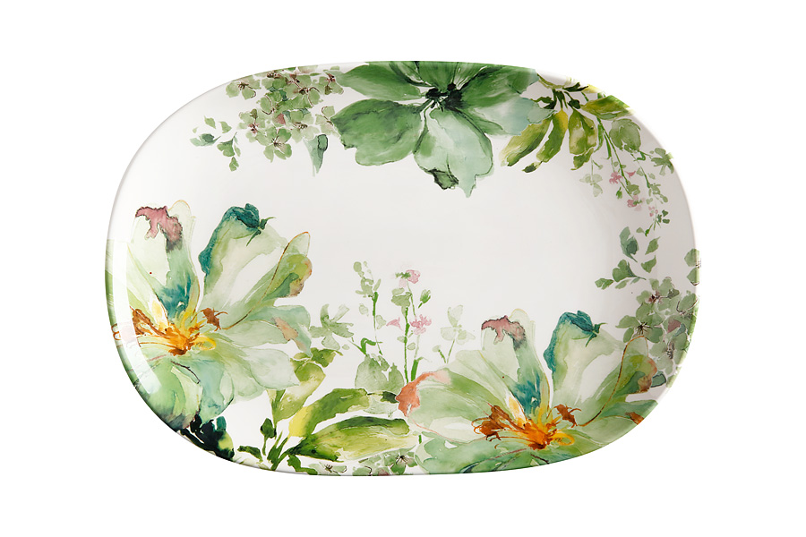 

Блюдо сервировочное Casa Domani Botanical 40х28 см CD696-DR0225, Белый