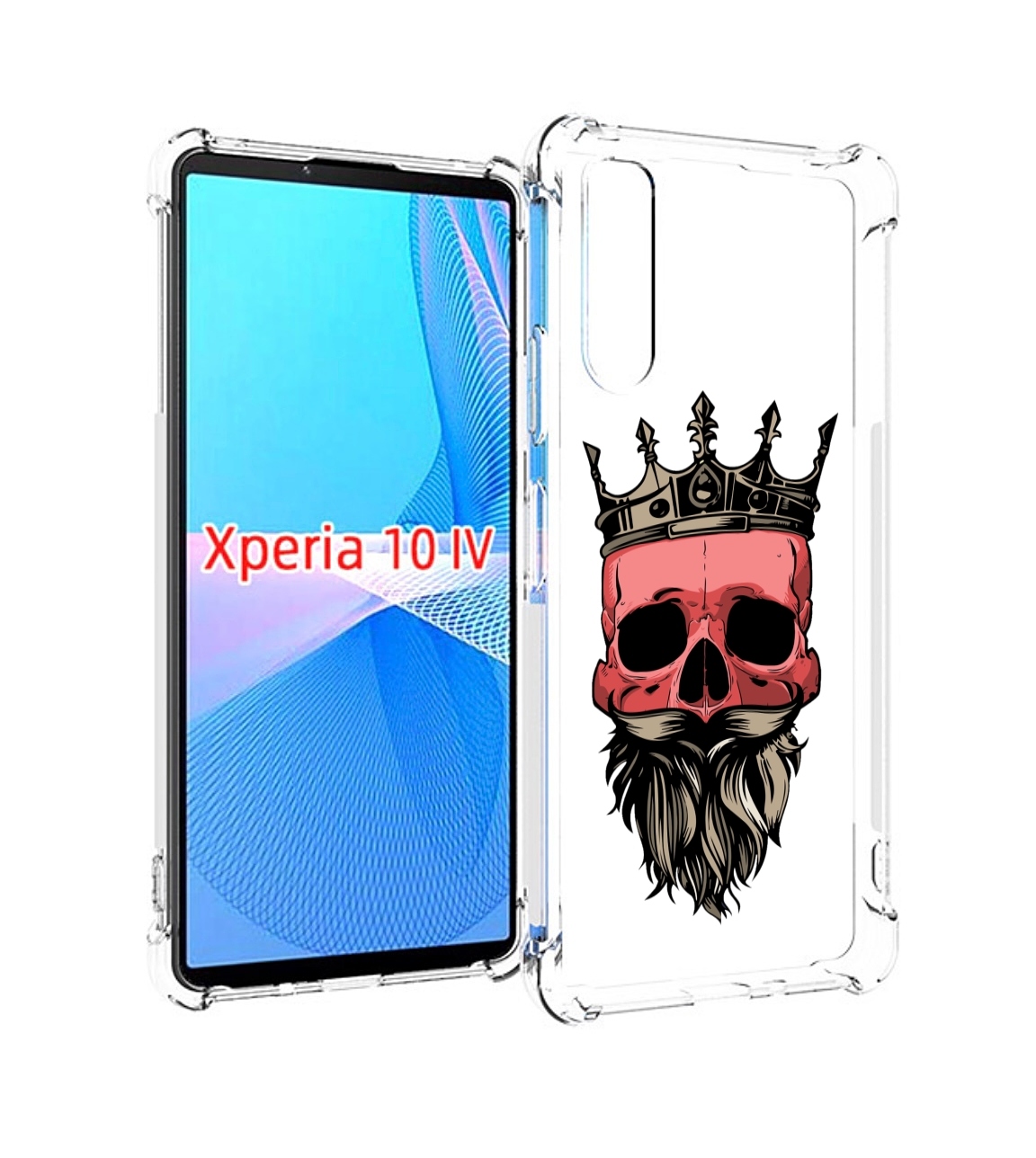 

Чехол MyPads бородатый красный череп мужской для Sony Xperia 10 IV (10-4), Прозрачный, Tocco
