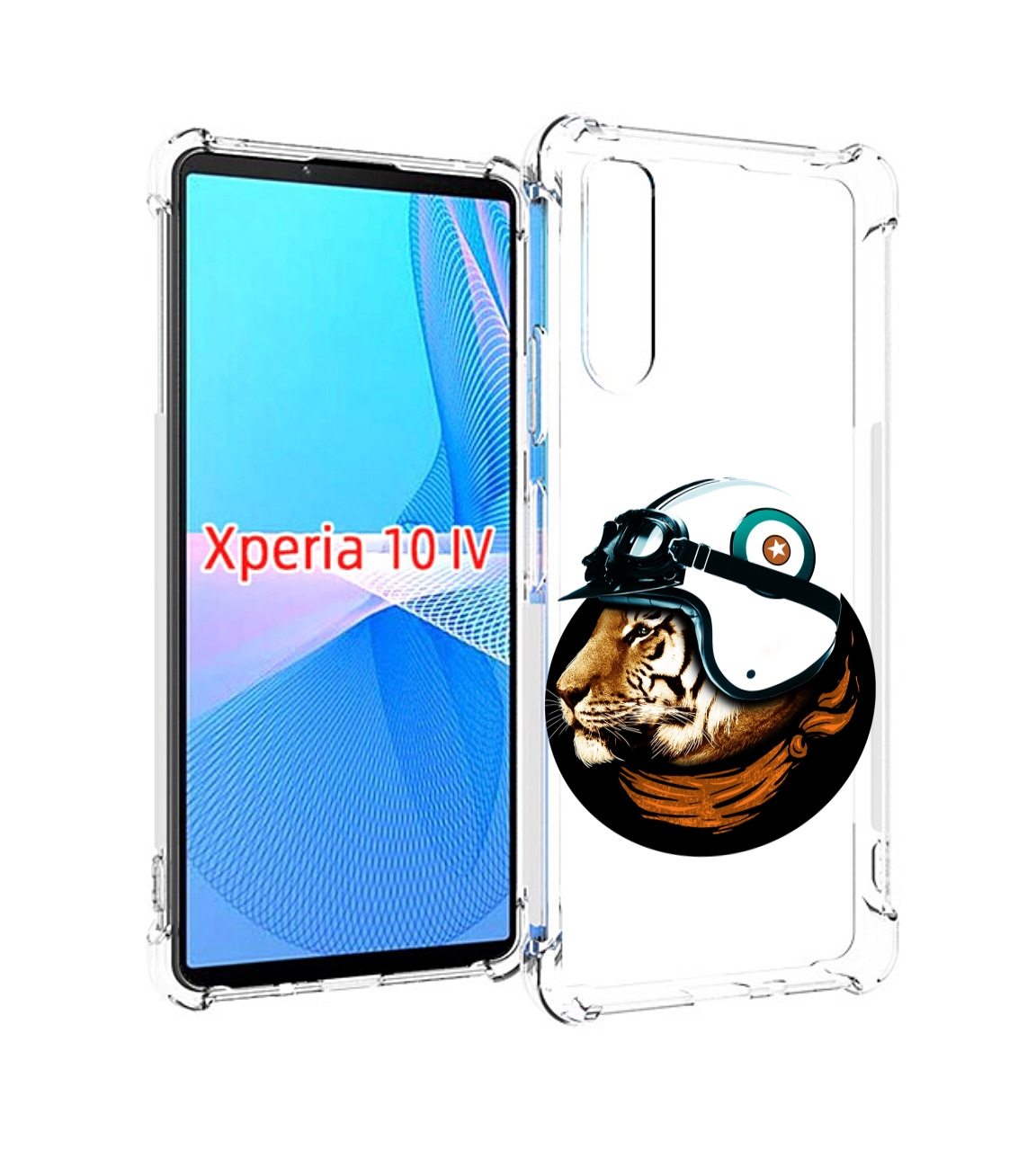 

Чехол MyPads Тигр в шлеме для Sony Xperia 10 IV (10-4), Прозрачный, Tocco