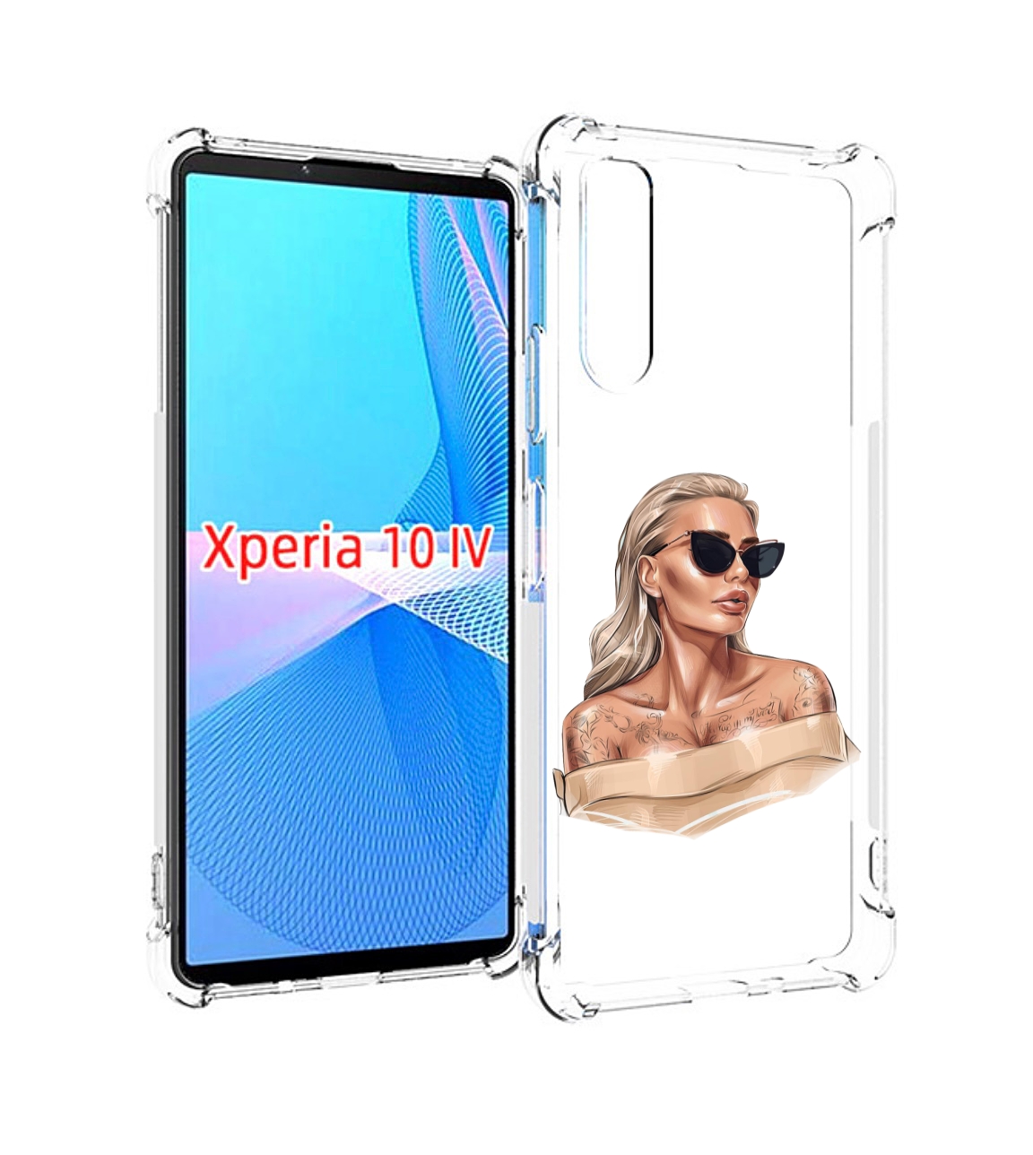 Чехол MyPads блондинка-в-очках женский для Sony Xperia 10 IV (10-4)