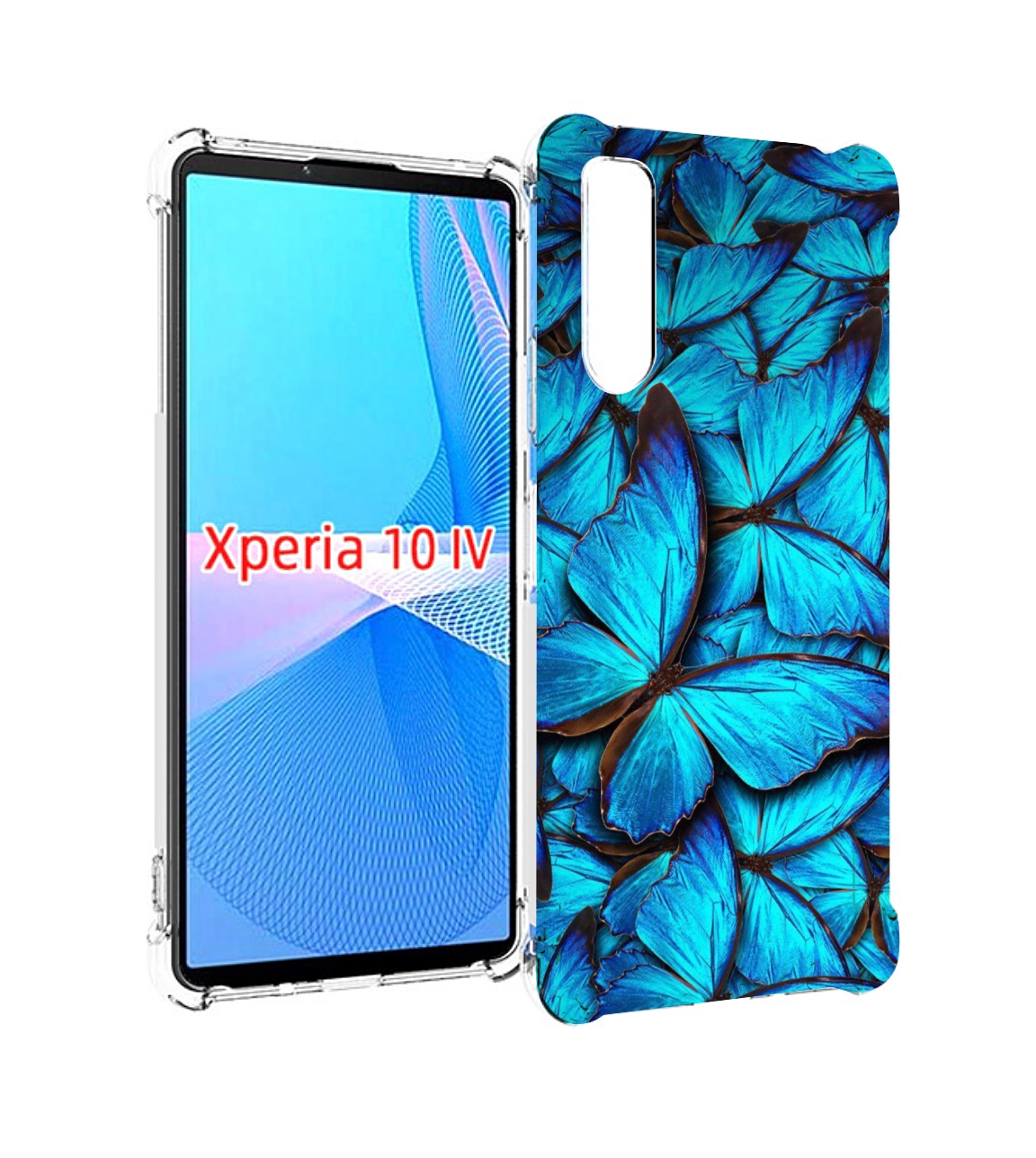 

Чехол MyPads бирюзовые бабочки для Sony Xperia 10 IV (10-4), Прозрачный, Tocco