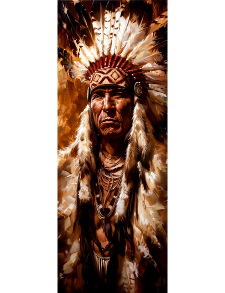 

Алмазная мозаика без подрамника Индеец, 40x14 см, 40 цветов, 86926, НА-067