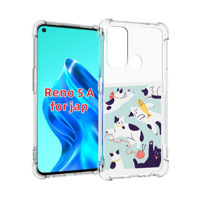 

Чехол MyPads коты-с-клубками для Oppo Reno 5A, Прозрачный, Tocco