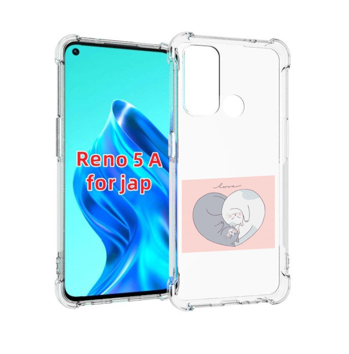 

Чехол MyPads котики-в-форме-сердца для Oppo Reno 5A, Прозрачный, Tocco
