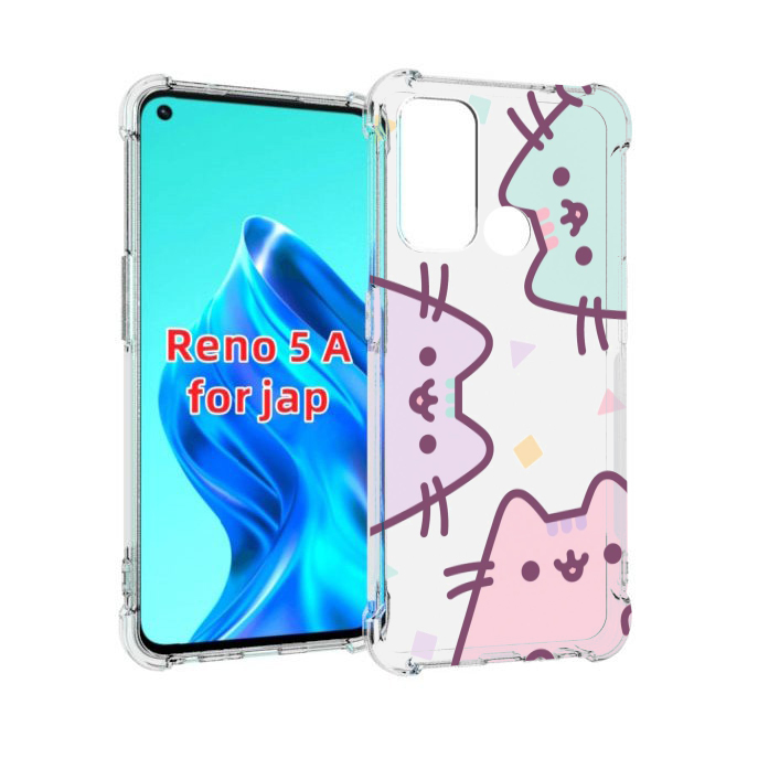 

Чехол MyPads котики зеленый фиолетовый розовый женский для Oppo Reno 5A, Прозрачный, Tocco