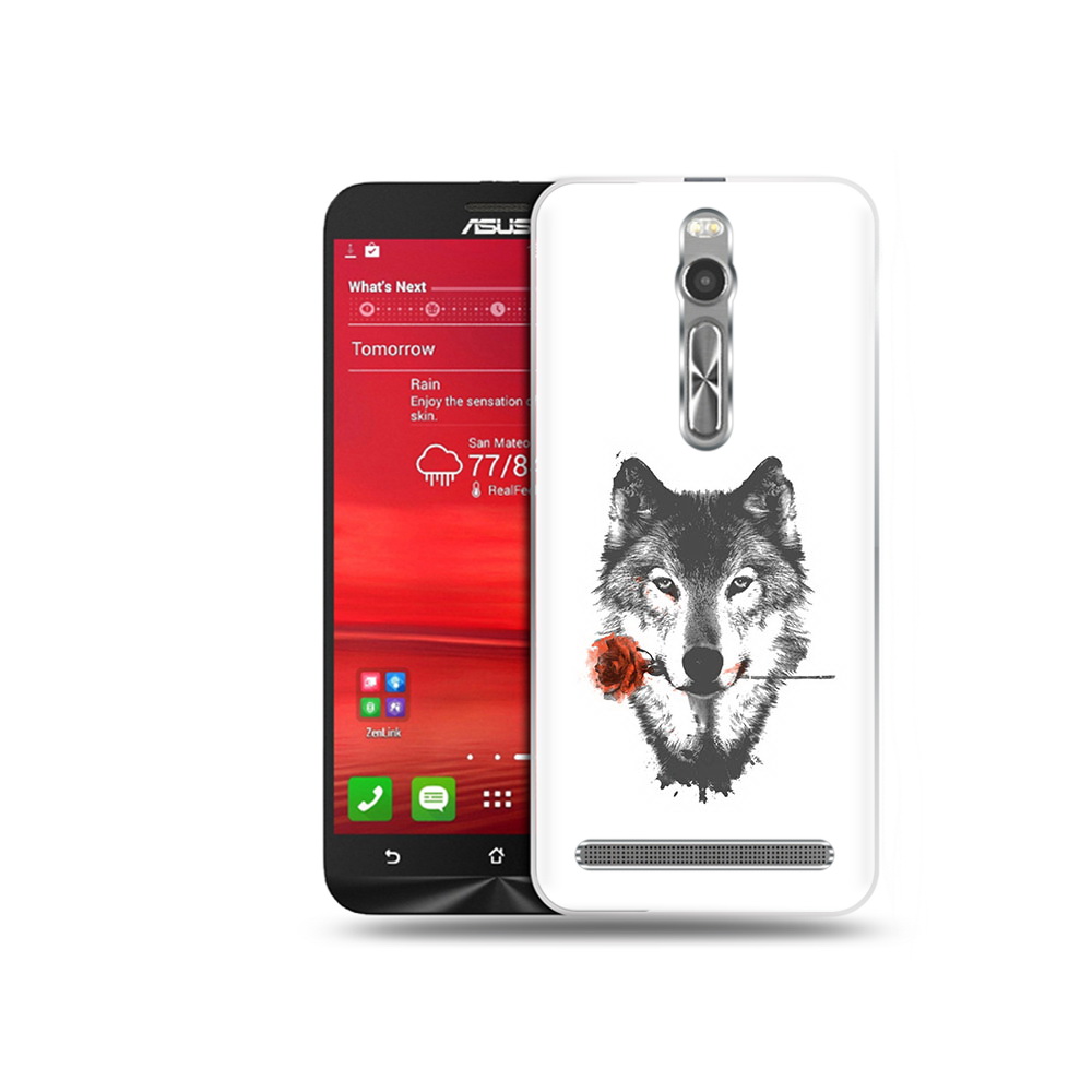 

Чехол MyPads Tocco для Asus Zenfone 2 (ZE550ML) волк с розой (PT11329.657.270), Прозрачный, Tocco
