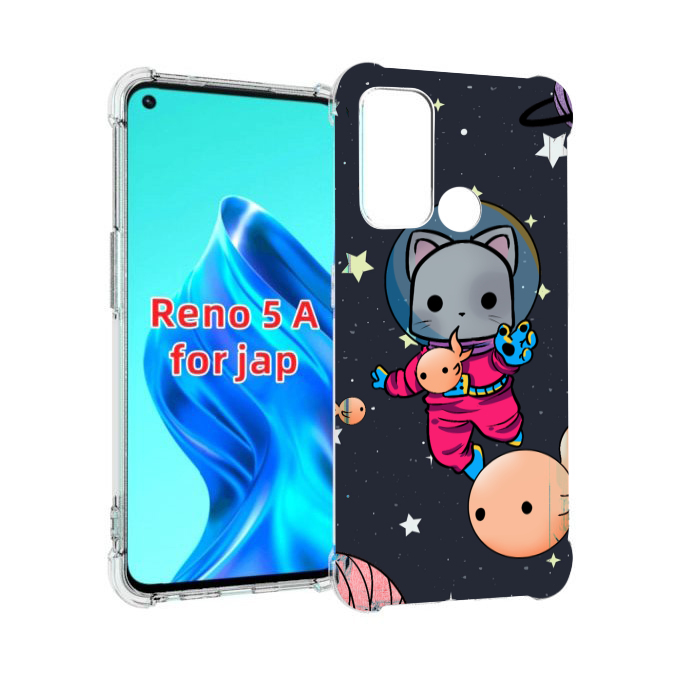 

Чехол MyPads котик-с-рыбкой-в-космосе для Oppo Reno 5A, Прозрачный, Tocco