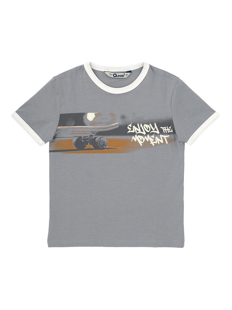 

Футболка Детская Oldos Сэми, Серый, 128, Сэми