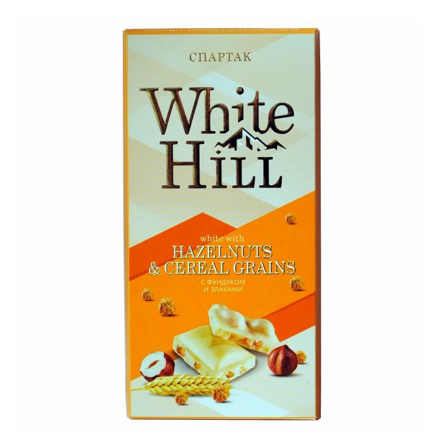 фото Шоколад спартак white hill белый с фундуком и злаками 90 г