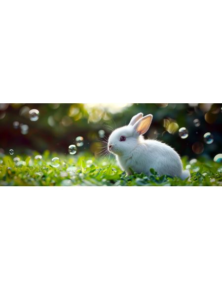 

Алмазная мозаика без подрамника Кролик на поляне, 50x17 см, 50 цветов, 86905, НА-065
