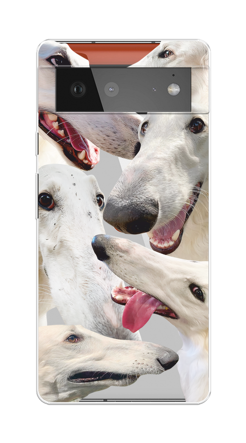 

Чехол на Google Pixel 6 "Собака с длинным носом", Белый;бежевый;розовый, 270850-1