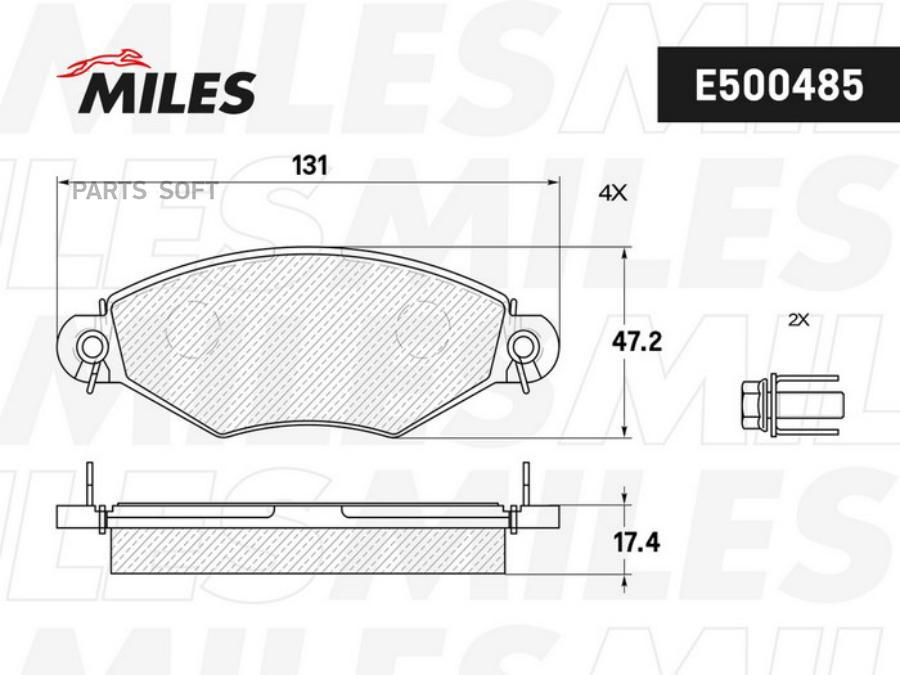 

Колодки Тормозные Передние (Смесь Ceramic) Peugeot 206 98-/306 94-02 (Trw Gdb1361) E500485