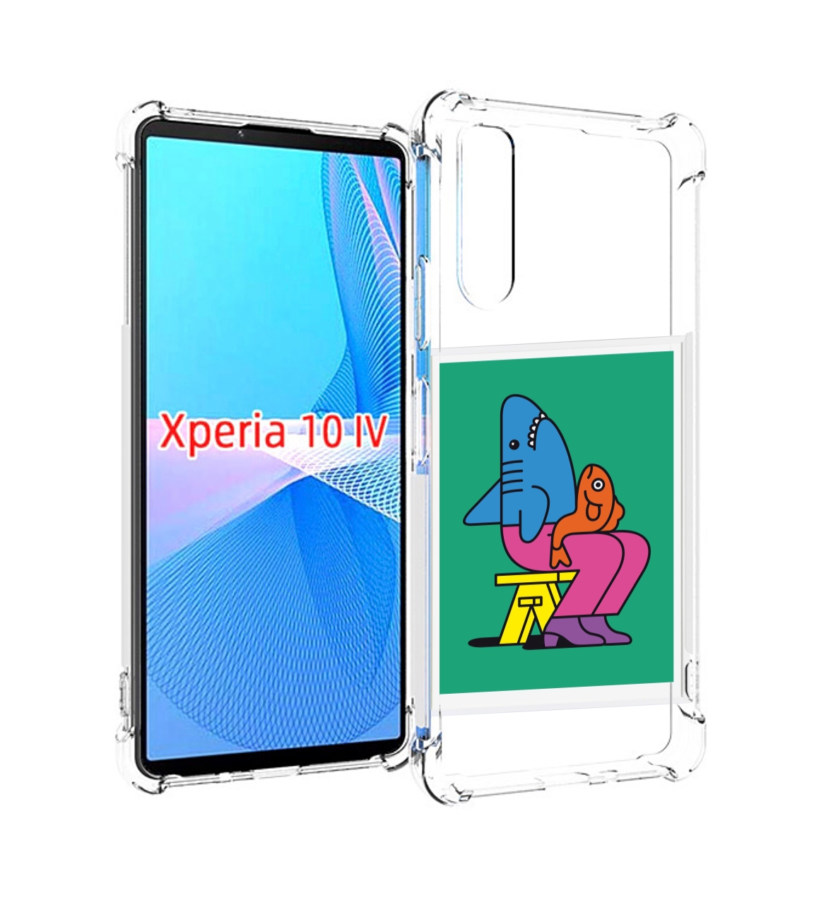 Чехол MyPads акула синяя в штанах для Sony Xperia 10 IV (10-4)