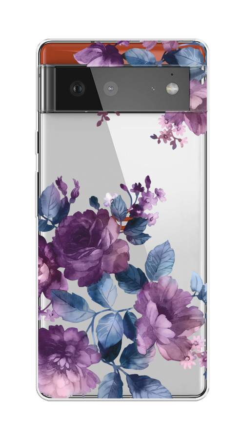 

Чехол на Google Pixel 6 "Purple Blossoms", Синий;фиолетовый, 270850-1