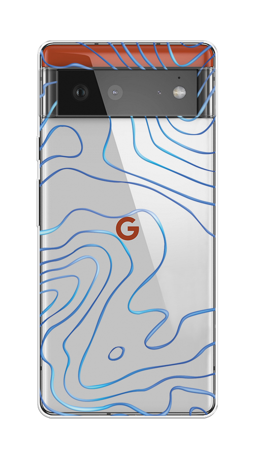 

Чехол на Google Pixel 6 "Blue lines", Прозрачный;синий, 270850-1