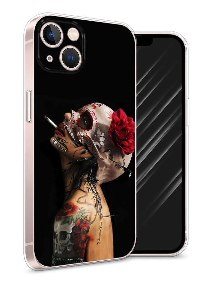 

Чехол Awog на Apple iPhone 13 / Айфон 13 "Девушка с черепом", Разноцветный, 14250-9