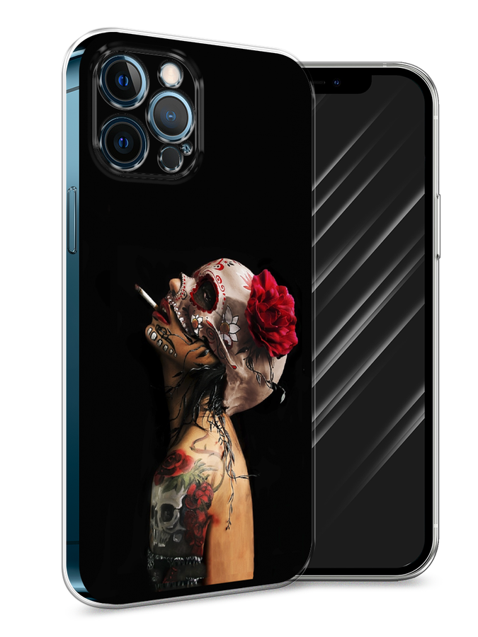 

Чехол Awog на Apple iPhone 12 Pro Max / Айфон 12 Pro Max "Девушка с черепом", Разноцветный, 12750-9