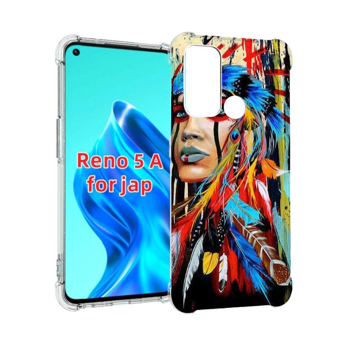 

Чехол MyPads индеец расписной для Oppo Reno 5A, Прозрачный, Tocco