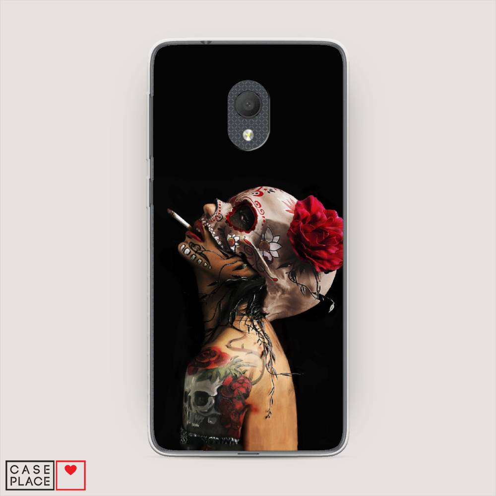

Чехол Awog на Alcatel 1C 5003D (2019) / Алкатель 1C 5003D (2019) "Девушка с черепом", 170650-9