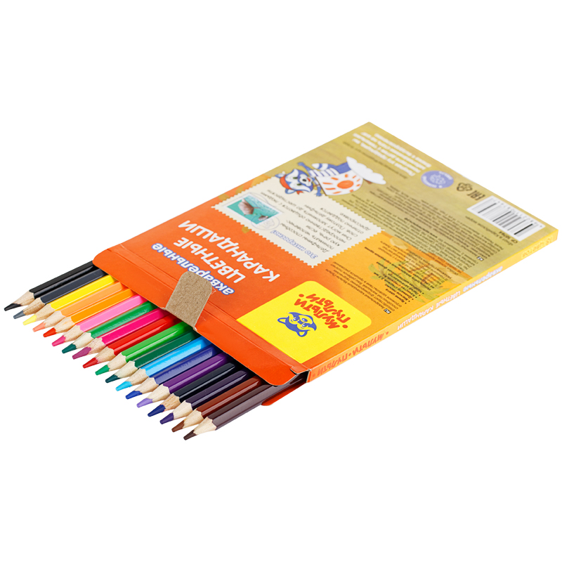 

Карандаши акварельные 18 цветов Мульти-Пульти Енот в Карибском море (6гр), 8 уп, Разноцветные