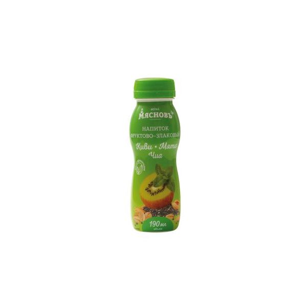 Растительный напиток МясновЪ ФЕРМА фруктово-злаковый с киви, мятой и чиа 190 мл