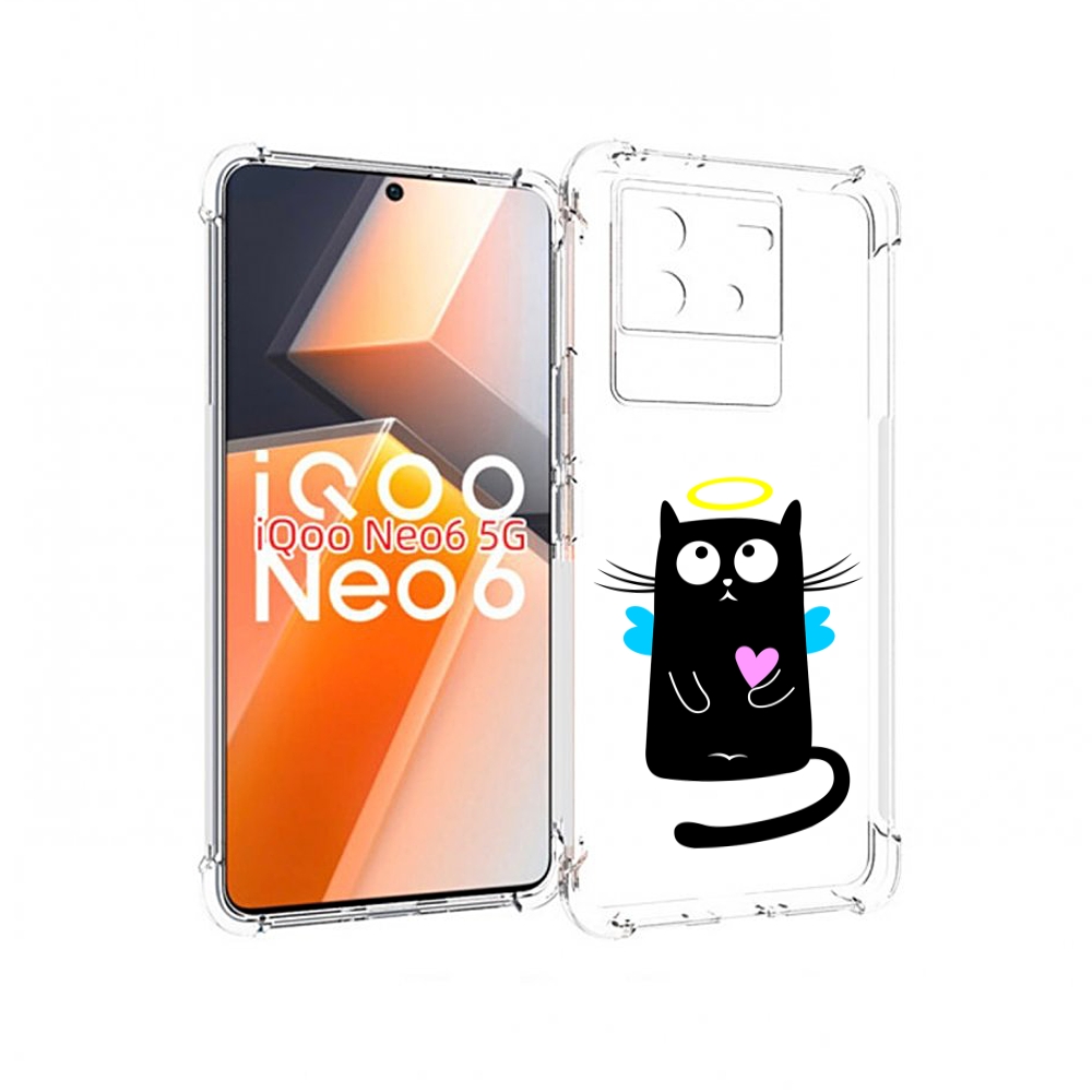 

Чехол MyPads Кот ангелок для Vivo iQoo Neo 6 5G, Прозрачный, Tocco