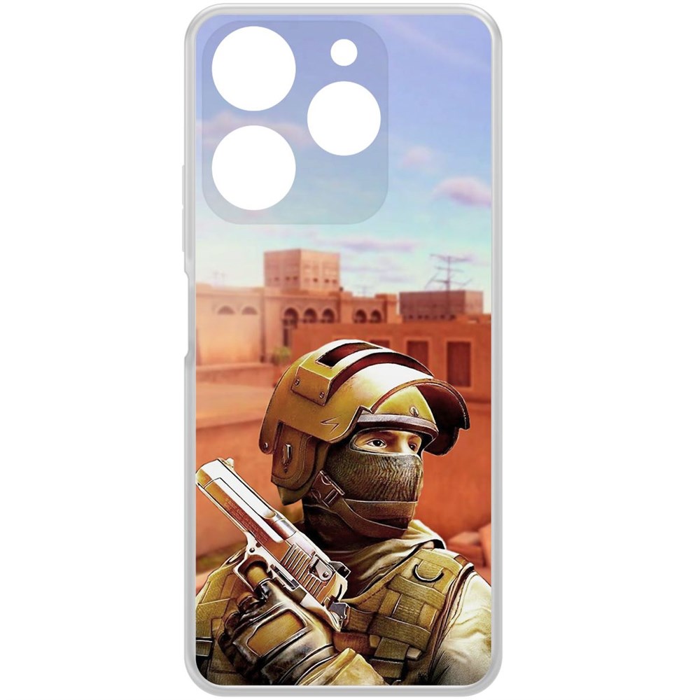 

Чехол-накладка Krutoff Clear Case Cтандофф 2 (Standoff 2) - Спец для Tecno Spark 10 Pro, Прозрачный