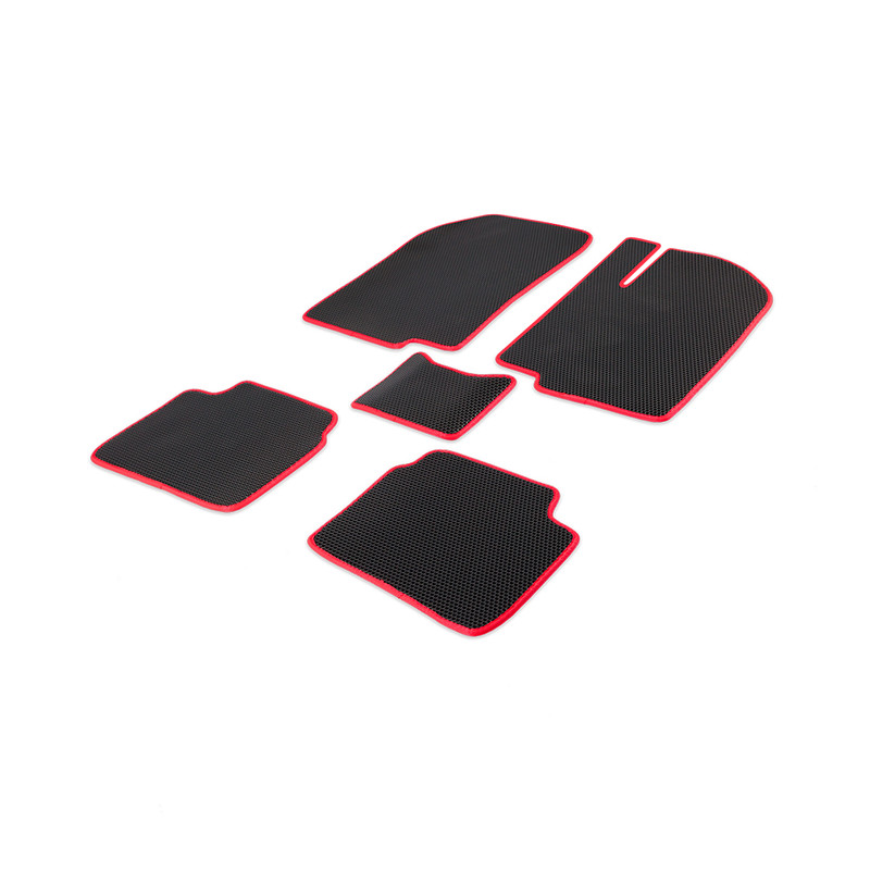 

Комплект ковриков в салон ЭВА CellMat Тойота Марк GX90, черный-красный