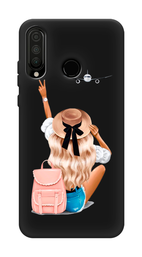 

Чехол Awog на Huawei P30 Lite "Автостопом самолетом", Бежевый;розовый;голубой, 67952-1